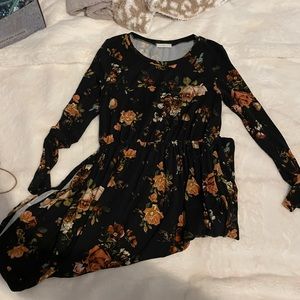 Long sleeve floral dress